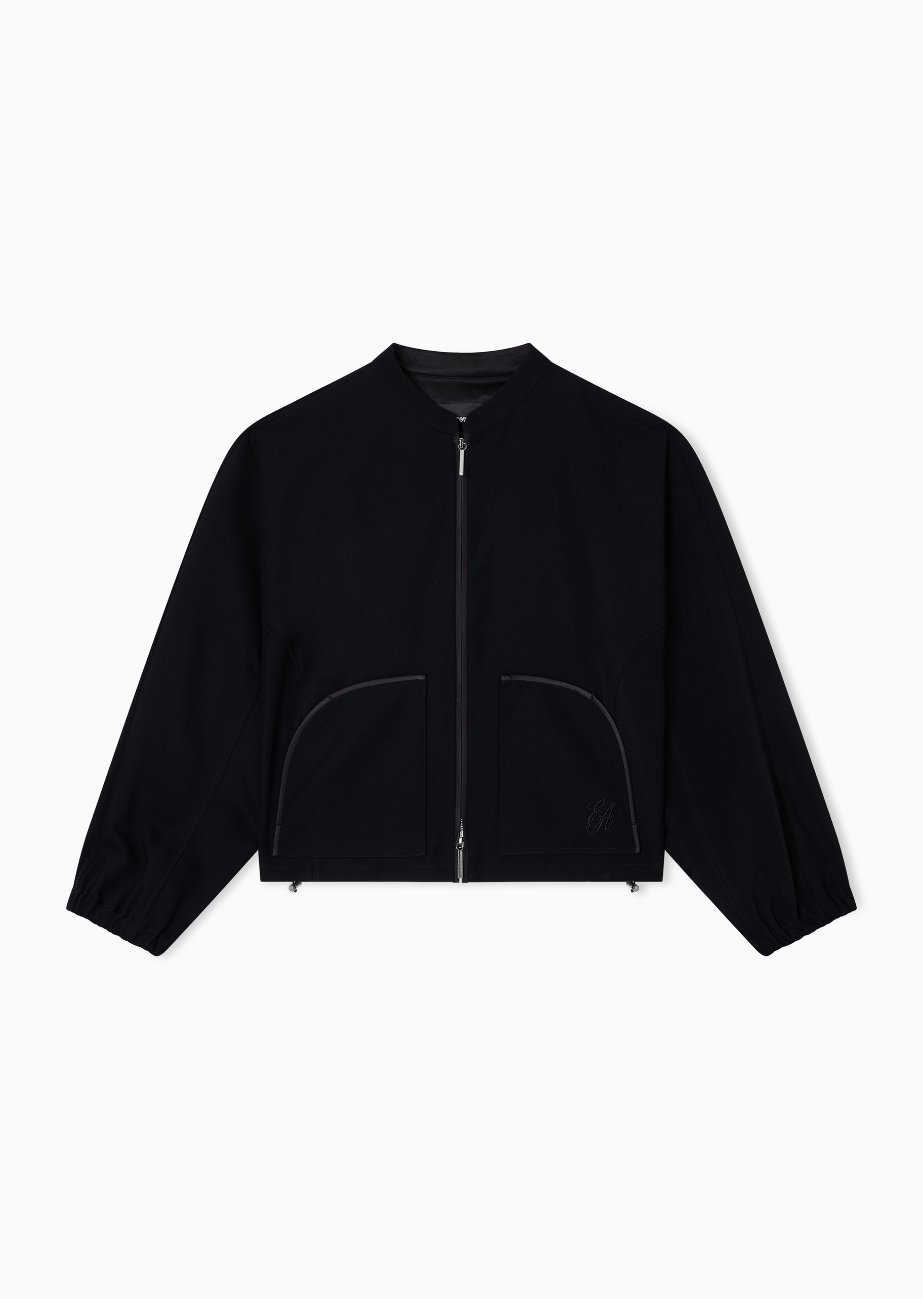 Emporio Armani 女士短款小立领全拉链标识刺绣夹克