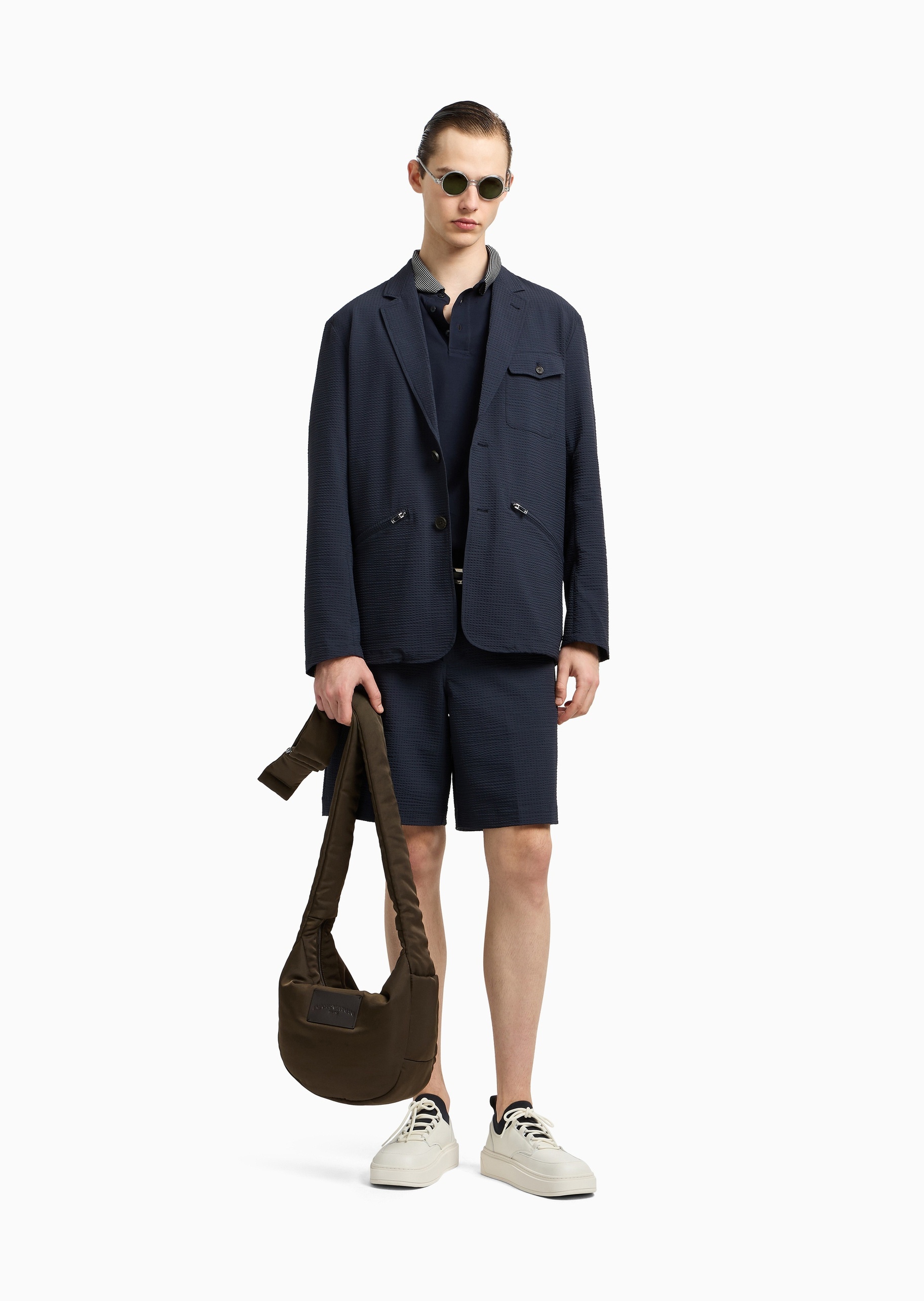 Emporio Armani 男士珠地全棉短袖翻领Polo衫