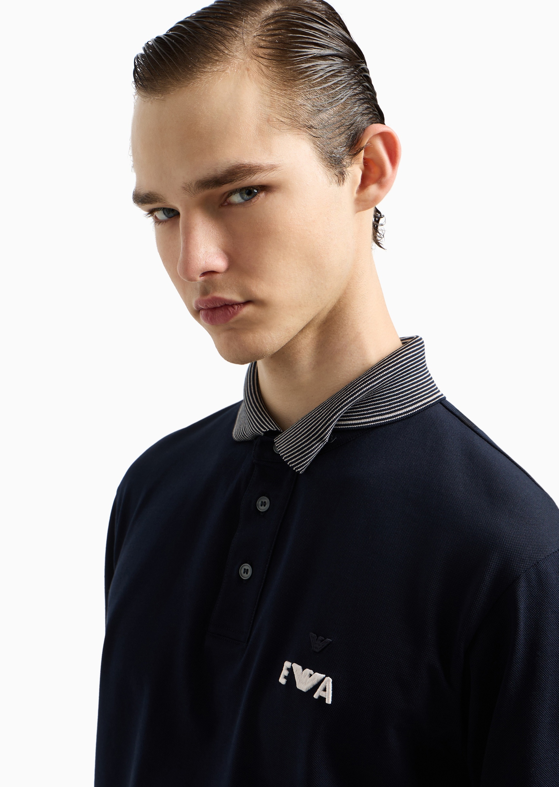 Emporio Armani 男士珠地全棉短袖翻领Polo衫