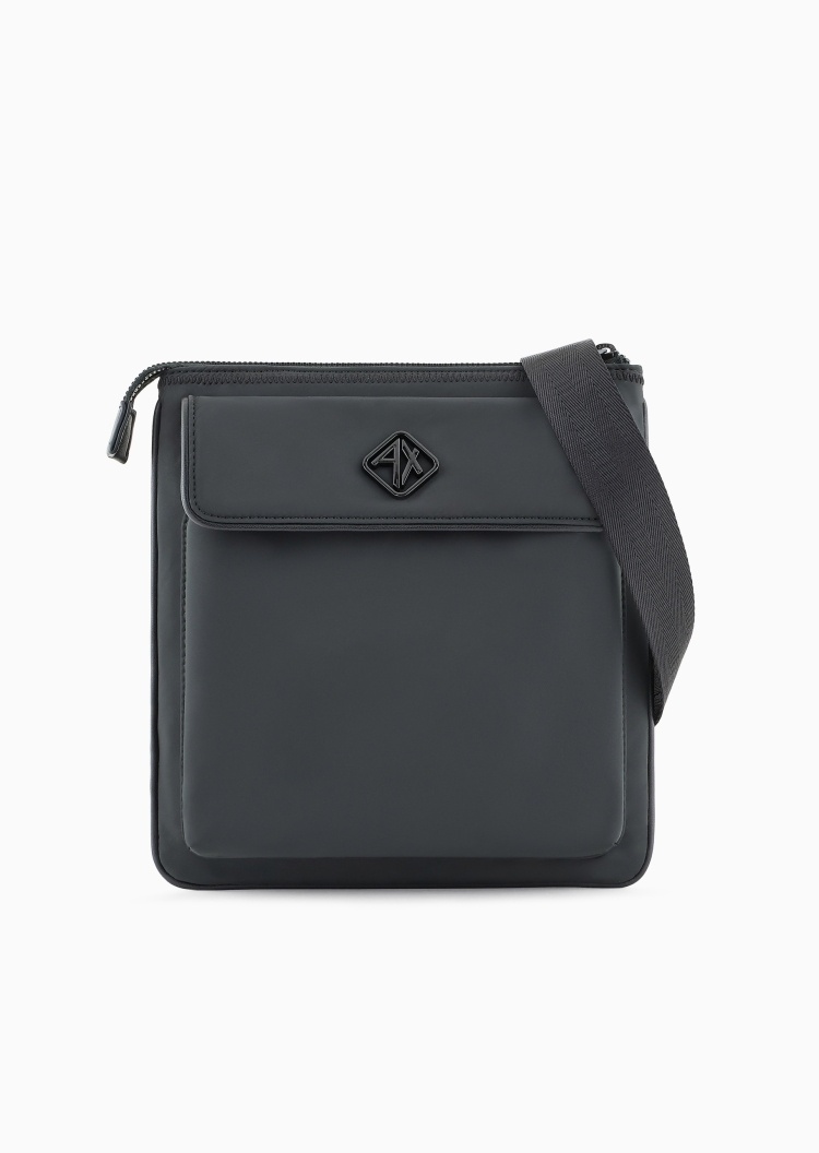 ARMANI EXCHANGE 男士拉链扁平可调节单肩斜挎邮差包