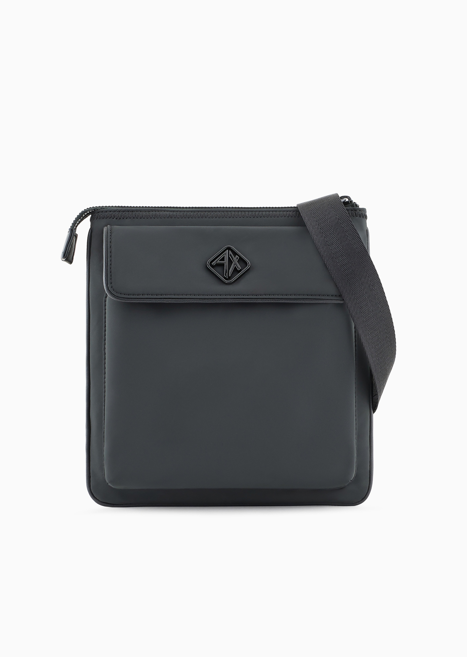 ARMANI EXCHANGE 男士拉链扁平可调节单肩斜挎邮差包
