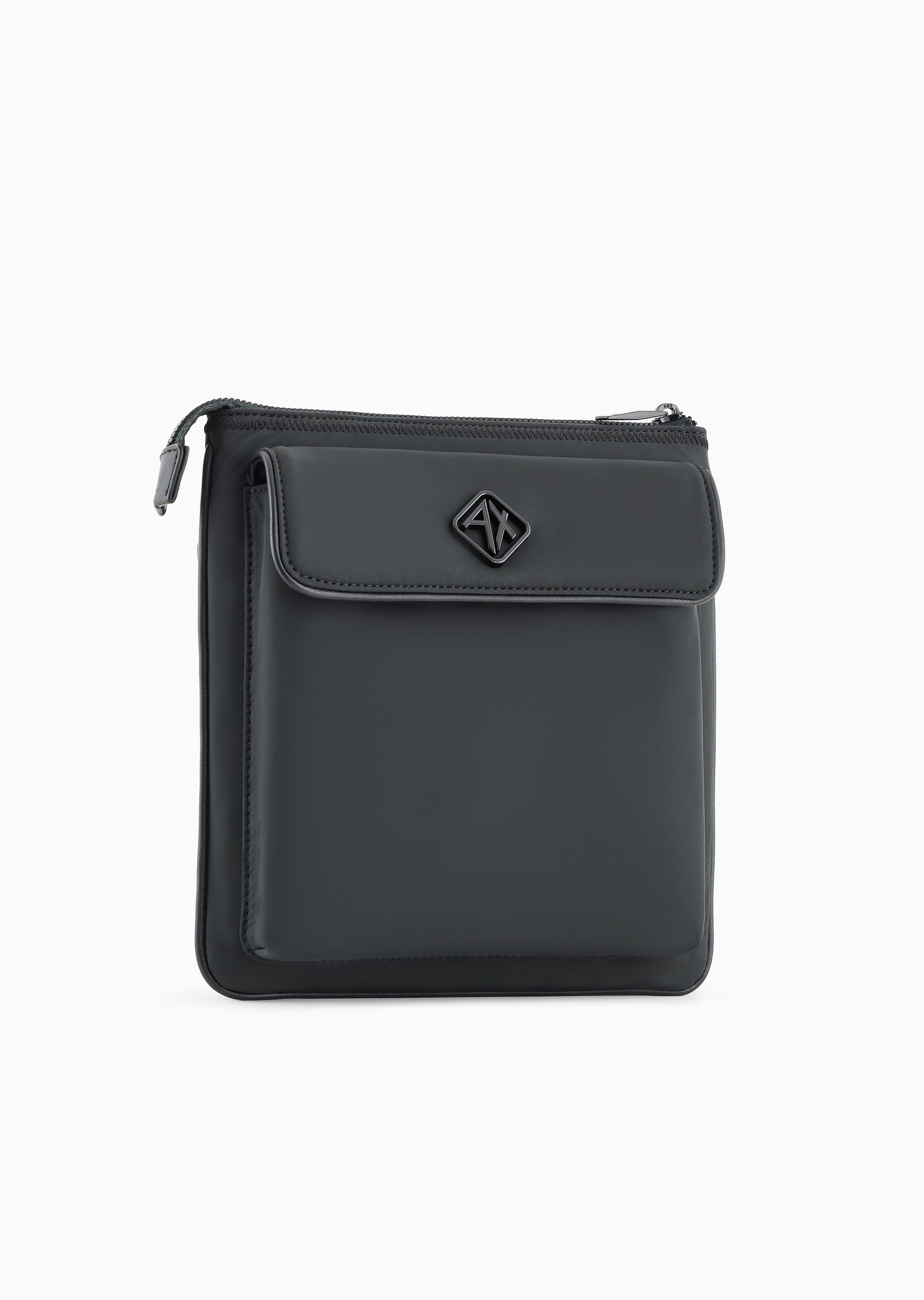 ARMANI EXCHANGE 男士拉链扁平可调节单肩斜挎邮差包