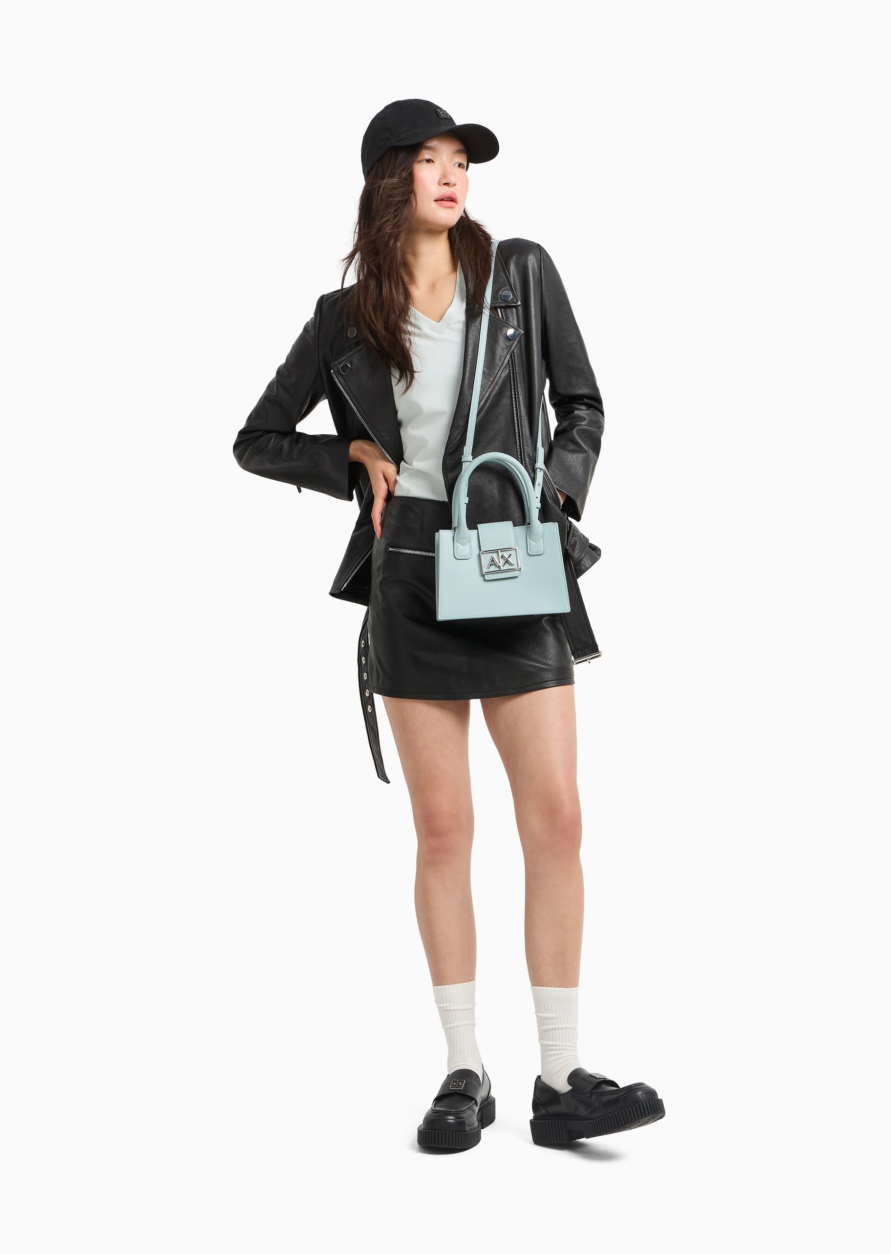 ARMANI EXCHANGE 女士梯形可拆肩带手提斜挎托特包