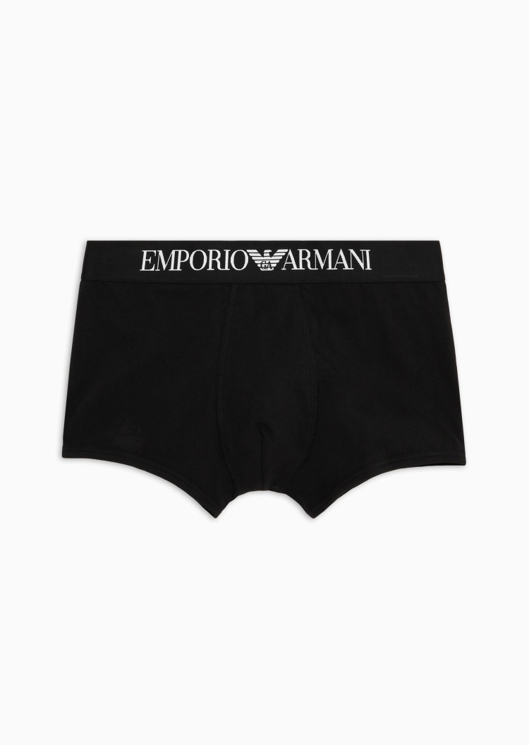 Emporio Armani 男士纯棉弹力Logo印花平角内裤轻奢礼物