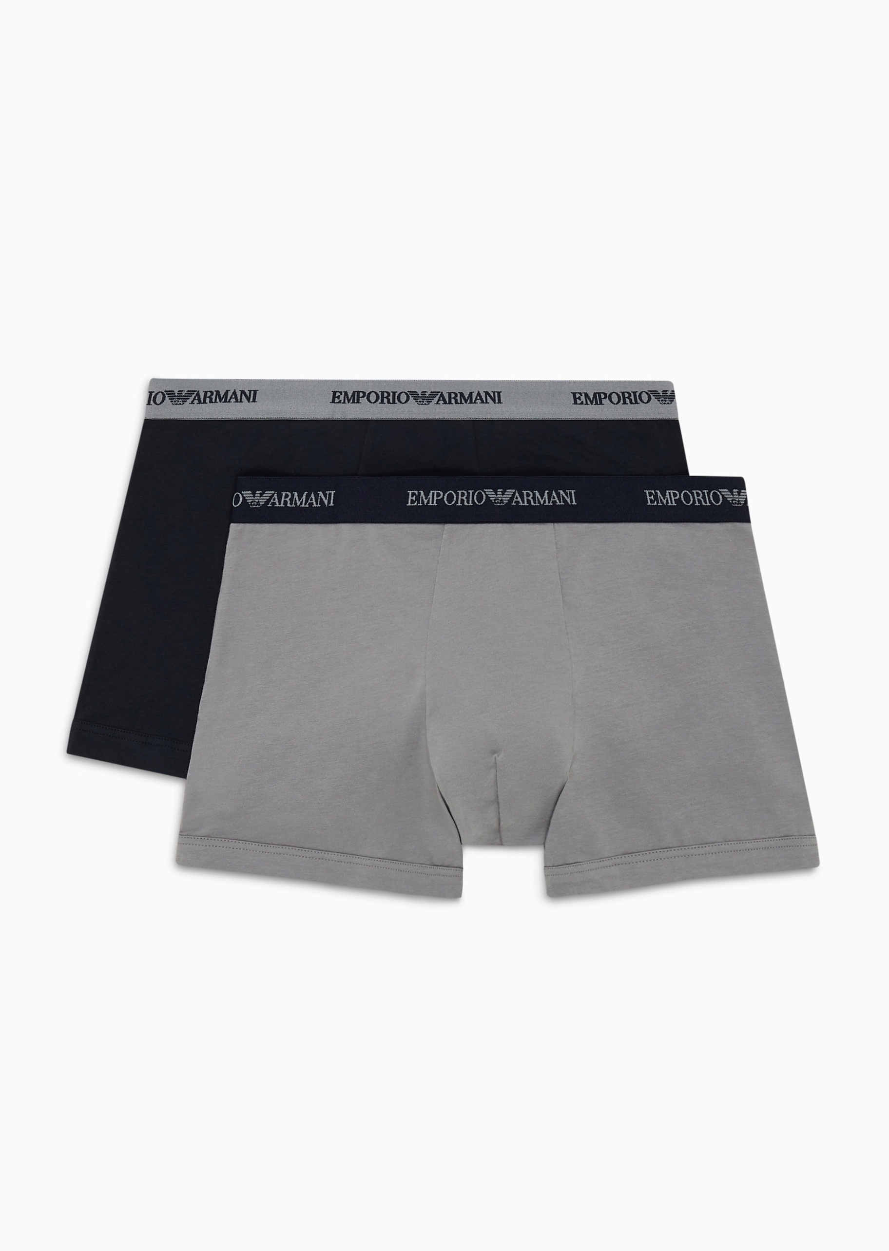 Emporio Armani 男士纯棉弹力合身松紧腰平角两条装内裤套装