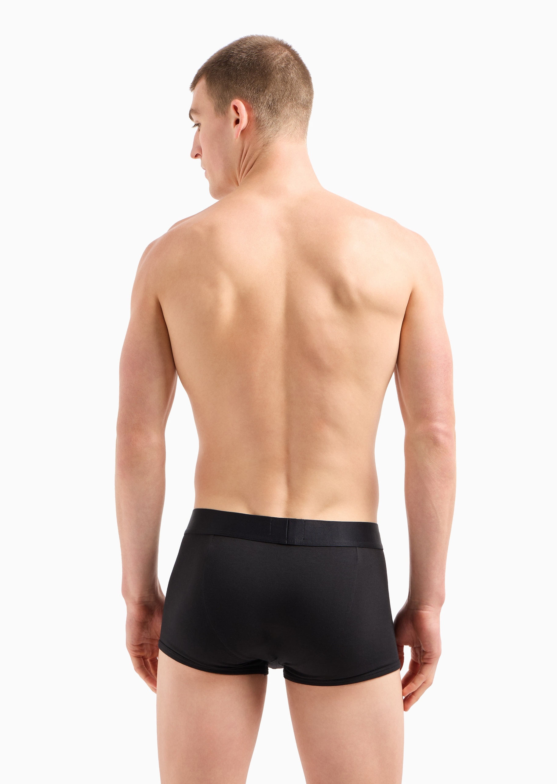 Emporio Armani 男士纯棉弹力Logo印花平角内裤轻奢礼物
