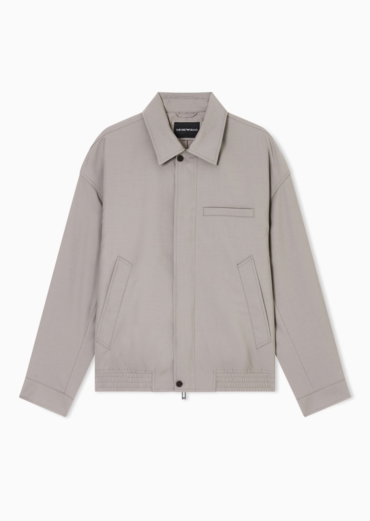 Emporio Armani 男士翻领商务行政衬衫式夹克外套
