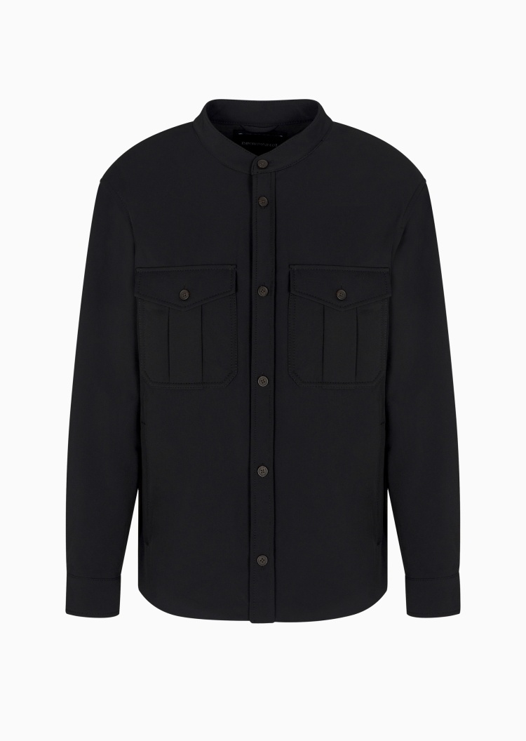 Emporio Armani 男士轻奢长袖休闲人夫感立领衬衫