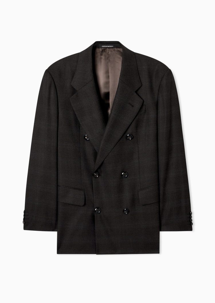 Emporio Armani 男士秀场同款全绵羊毛戗驳领绅士风西装外套