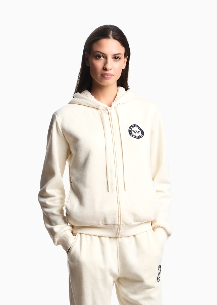 Emporio Armani 女士长袖连帽时尚轻运动卫衣家居服