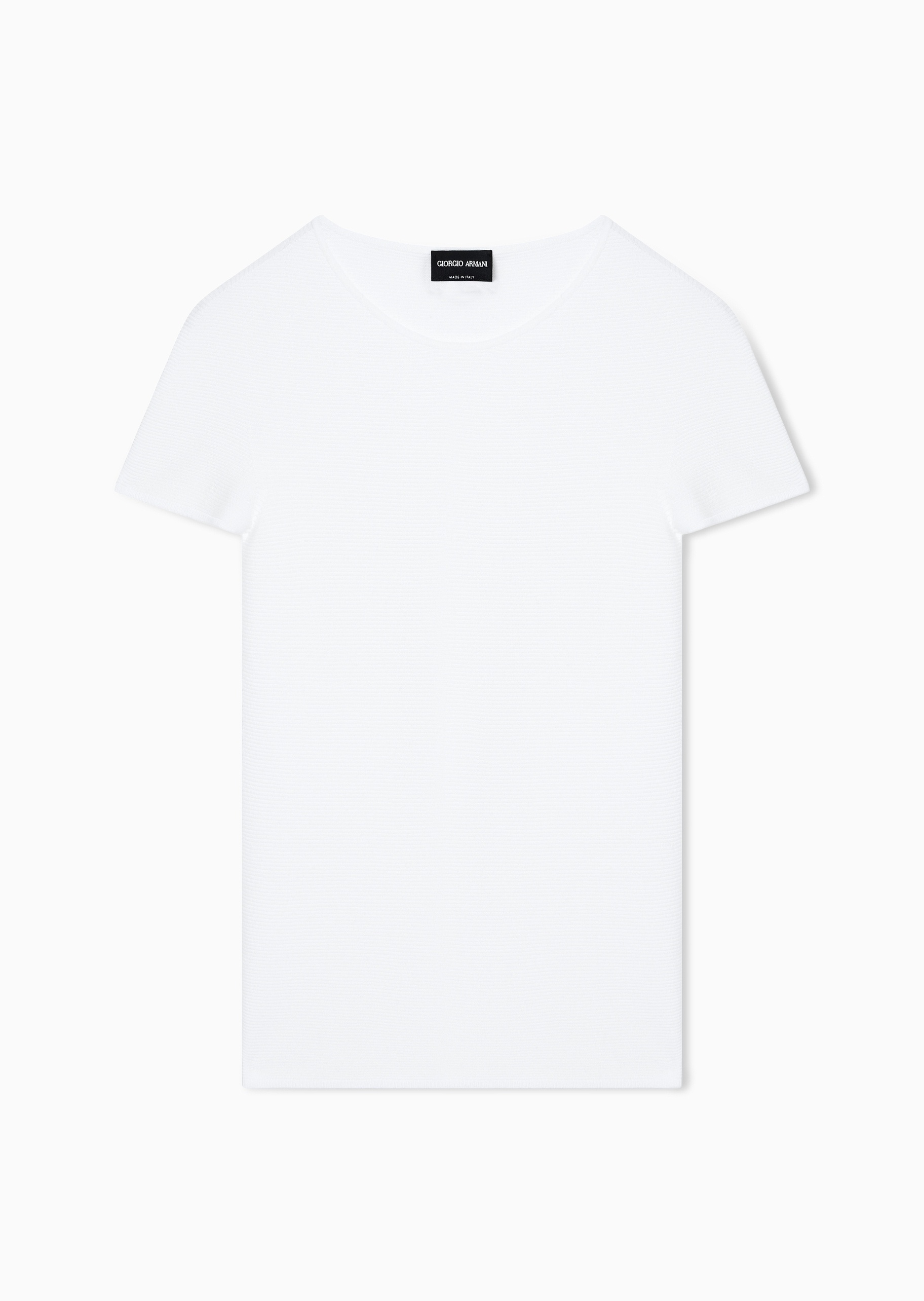 Giorgio Armani 女士圆领修身商务通勤短袖套头针织衫T恤