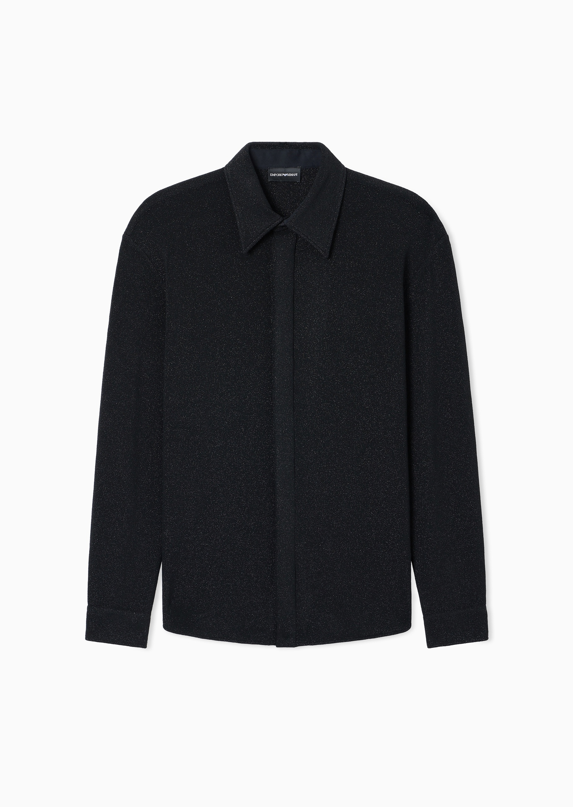 Emporio Armani 男士秀场同款翻领长袖休闲通勤人夫感衬衫