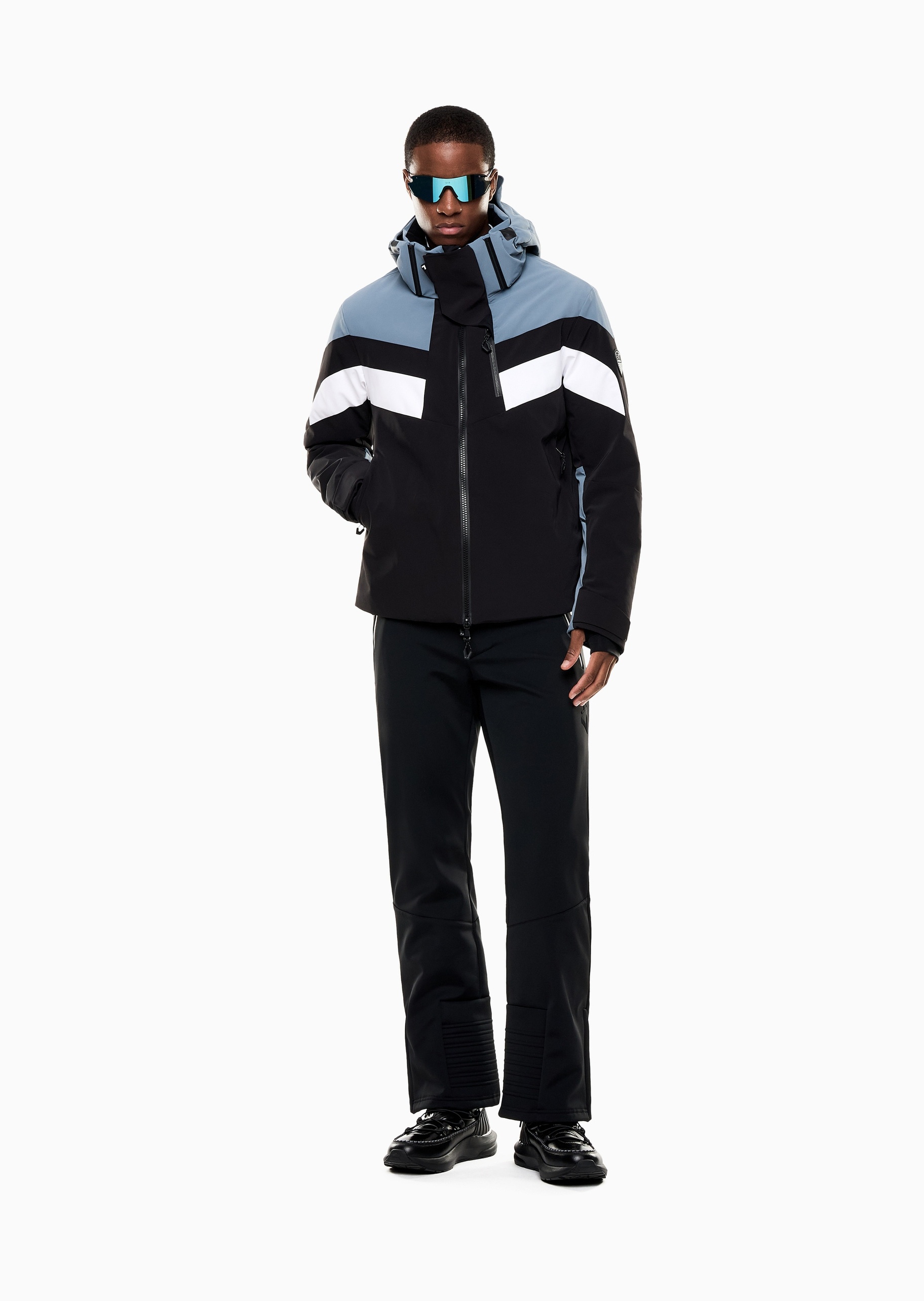 EA7 男士连帽可脱卸保暖滑雪飞行夹克棉服外套