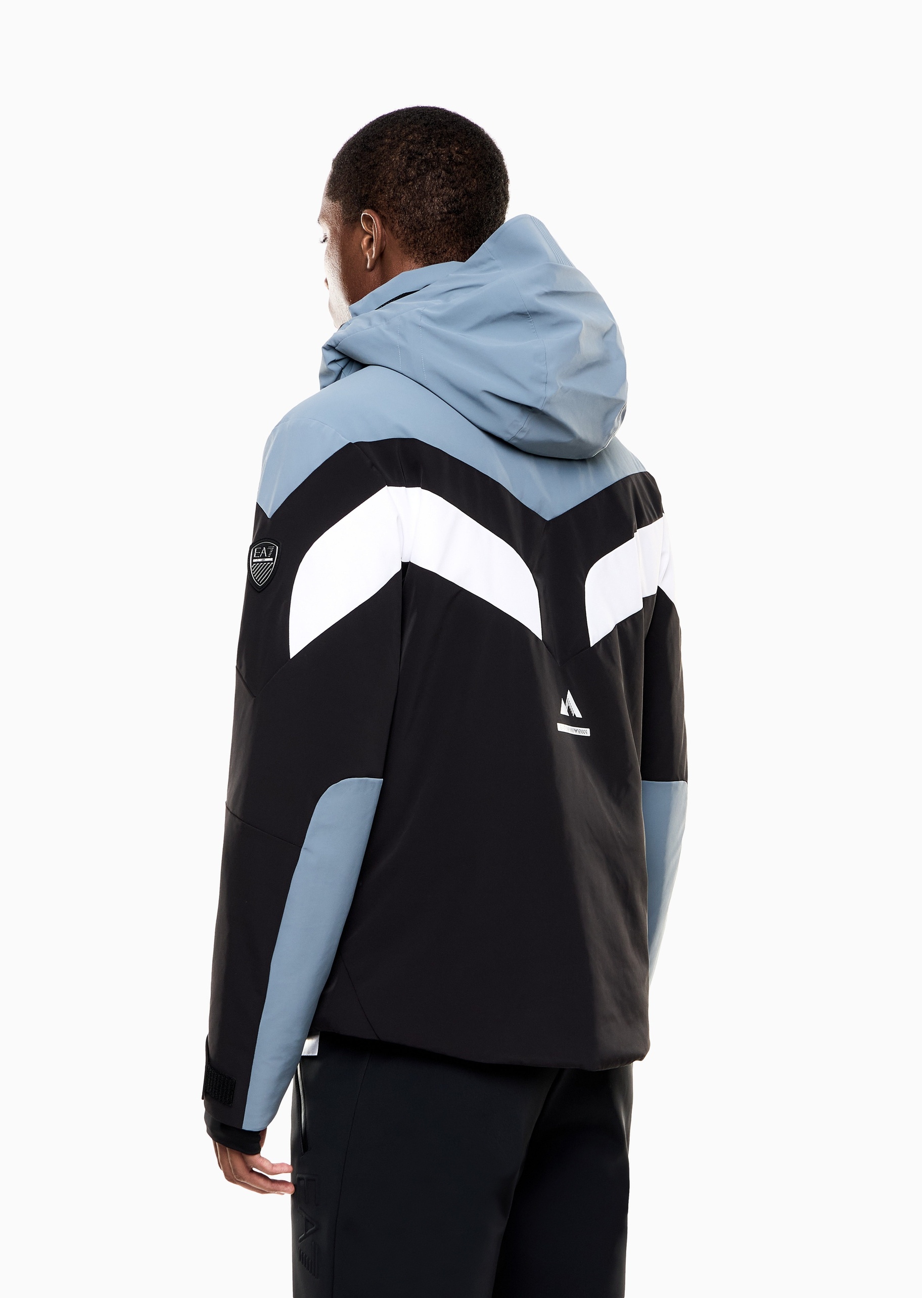 EA7 男士连帽可脱卸保暖滑雪飞行夹克棉服外套