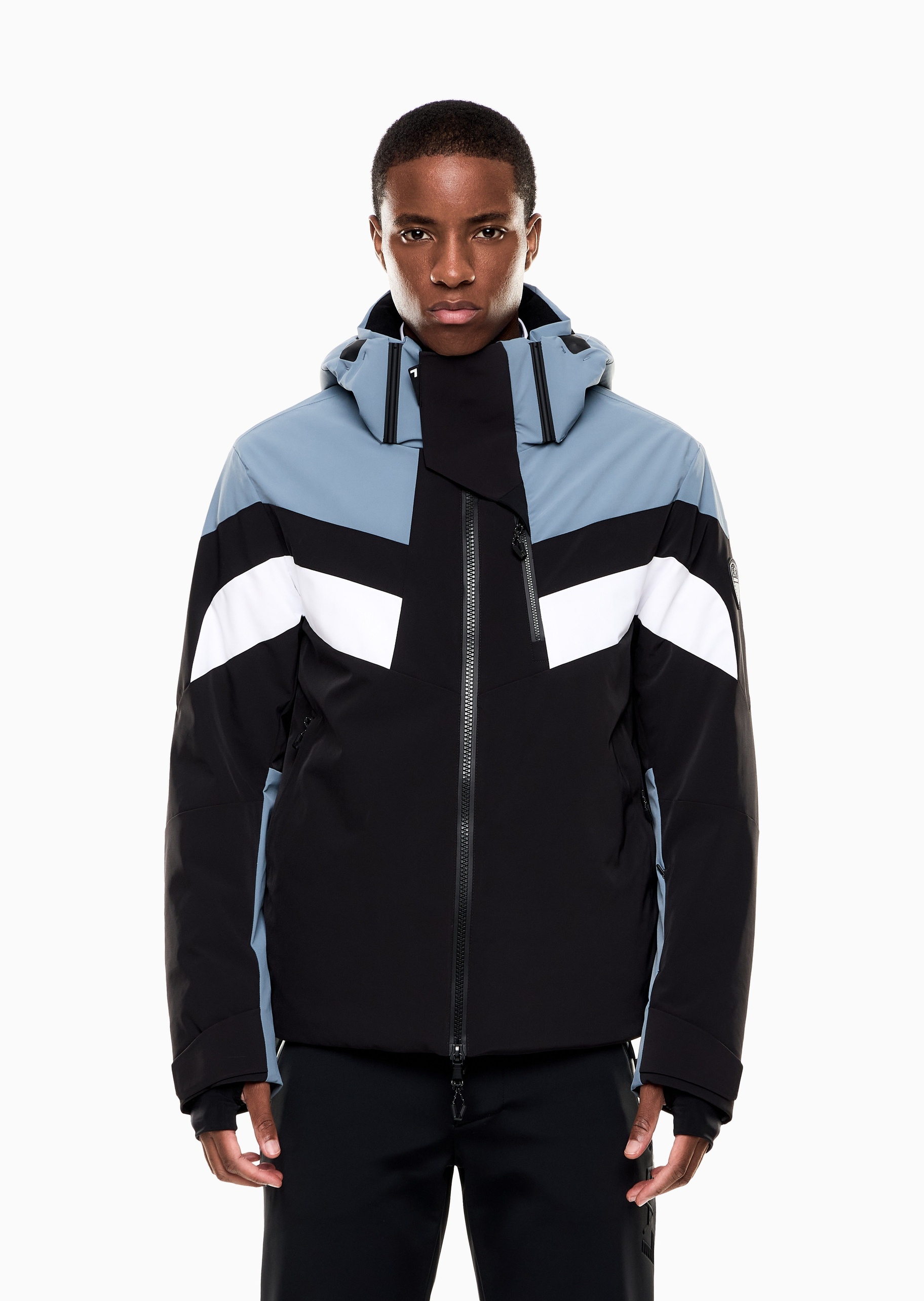 EA7 男士连帽可脱卸保暖滑雪飞行夹克棉服外套