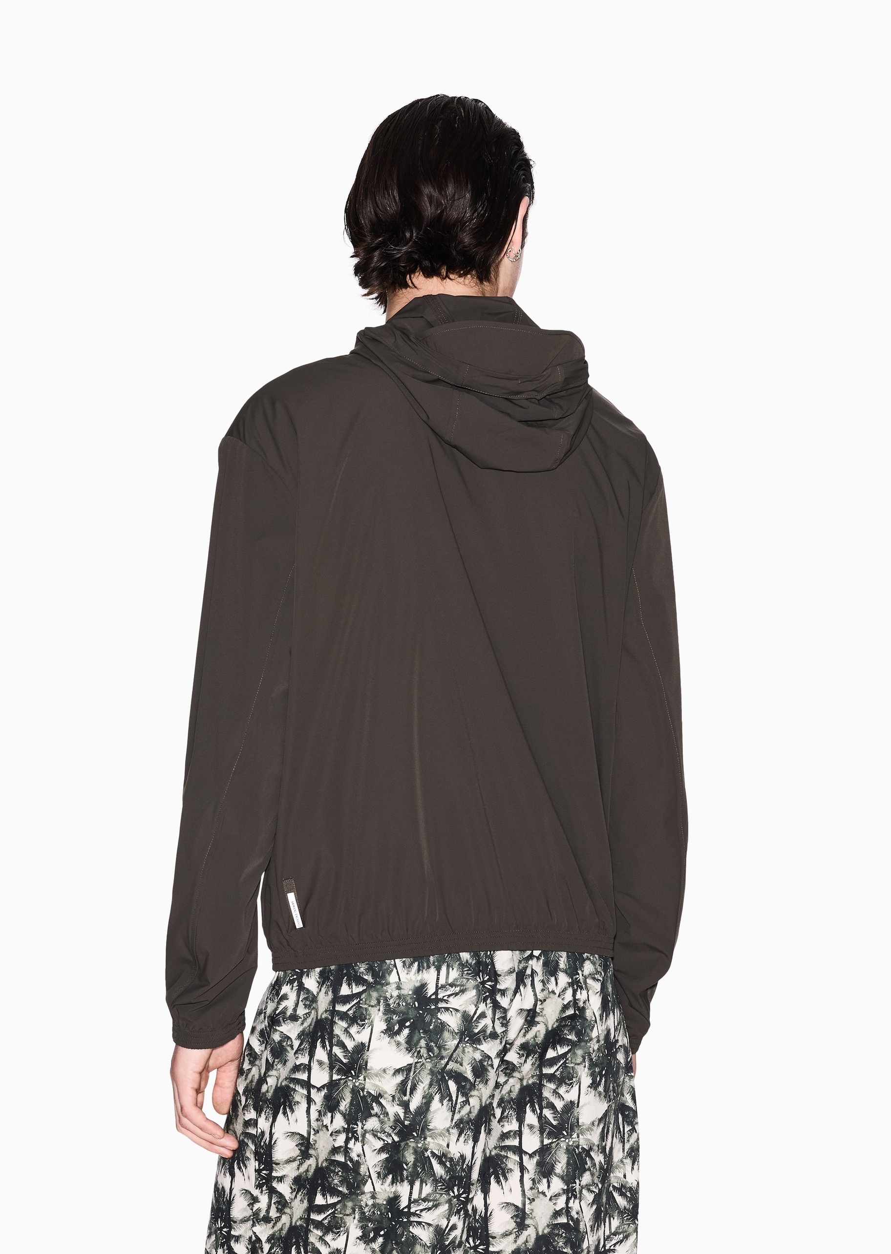ARMANI EXCHANGE 男士长袖连帽双层门襟休闲纯色夹克