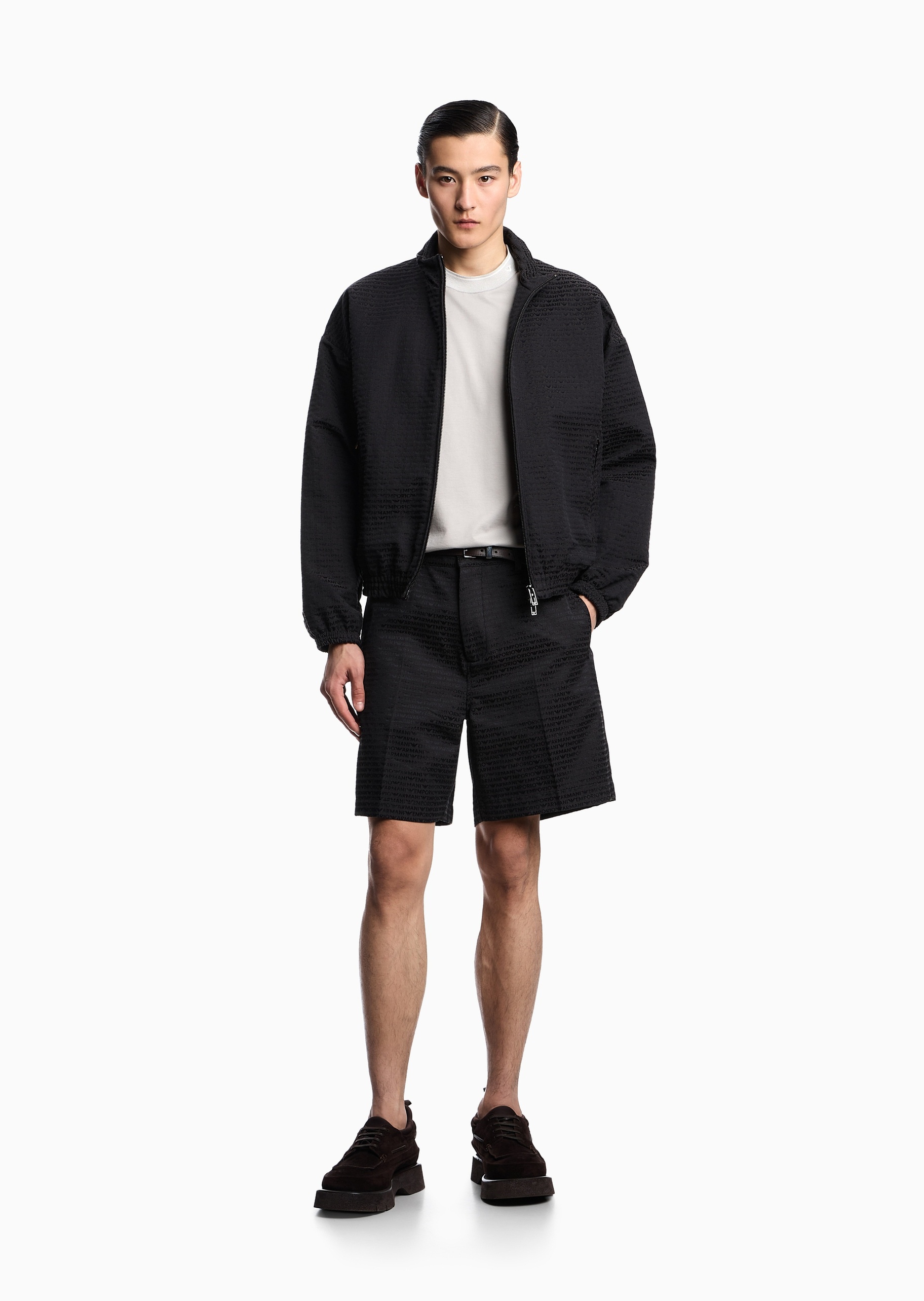 Emporio Armani 男士全棉宽松短袖圆领罗纹饰边休闲T恤