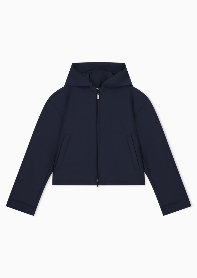 Emporio Armani 女士轻薄短款连帽廓型双层棉服外套