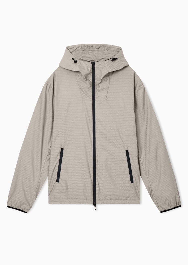 Emporio Armani 男士连帽风帽机能轻量夹克外套