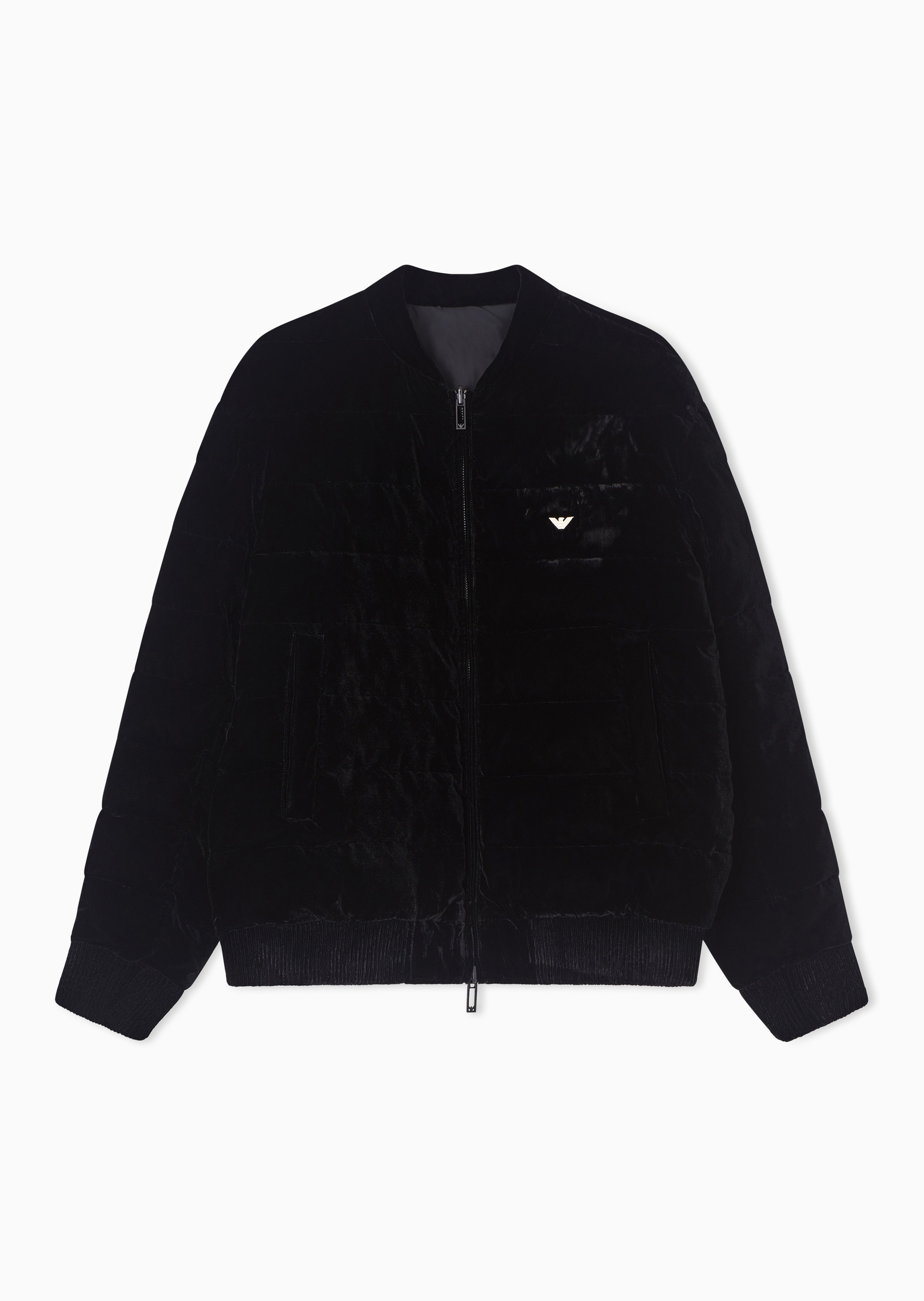 Emporio Armani 男士短款棒球领正反两穿拉链复古羽绒服