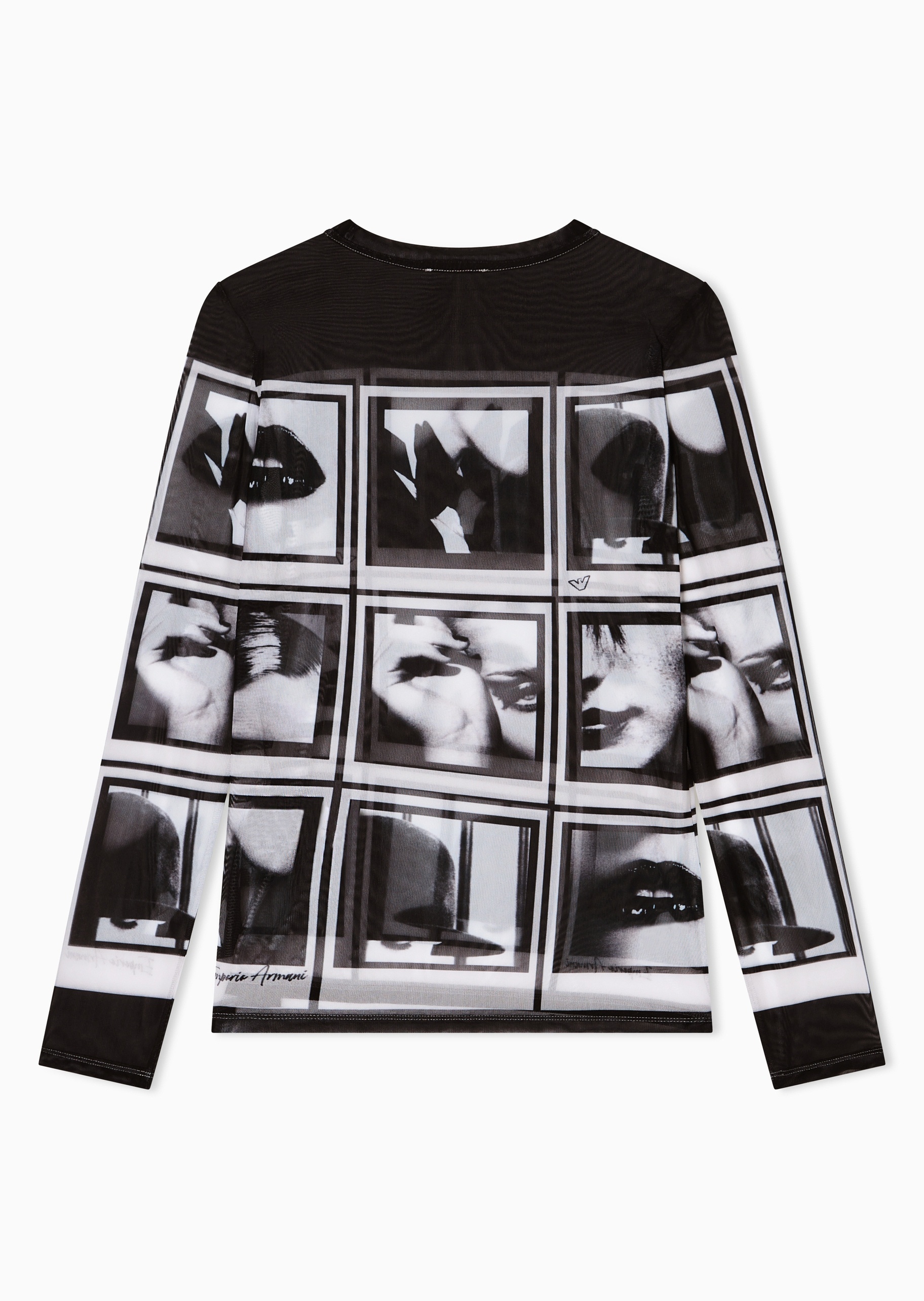 Emporio Armani 女士弹力长袖圆领创意印花潮流个性针织衫