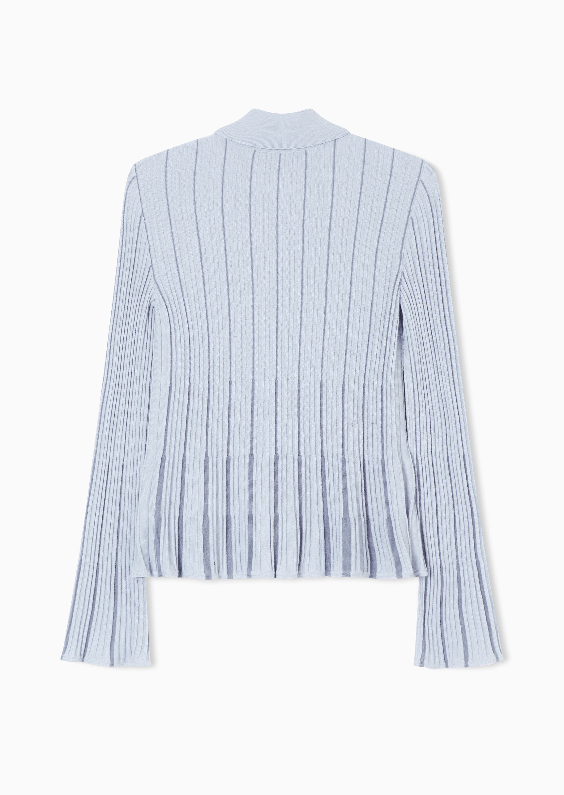 Emporio Armani 女士喇叭长袖翻领褶裥收腰纽扣针织开衫