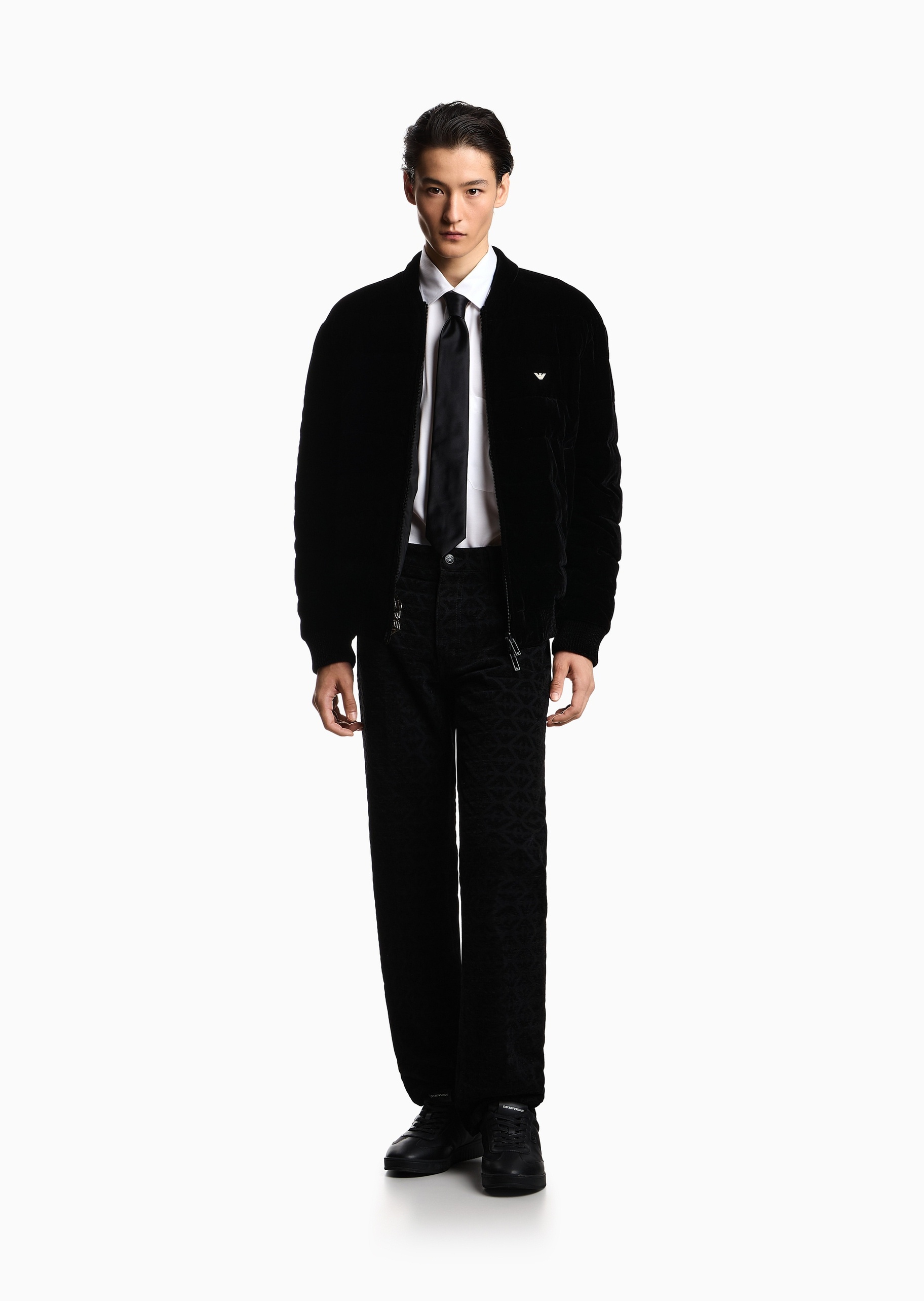 Emporio Armani 男士短款棒球领正反两穿拉链复古羽绒服