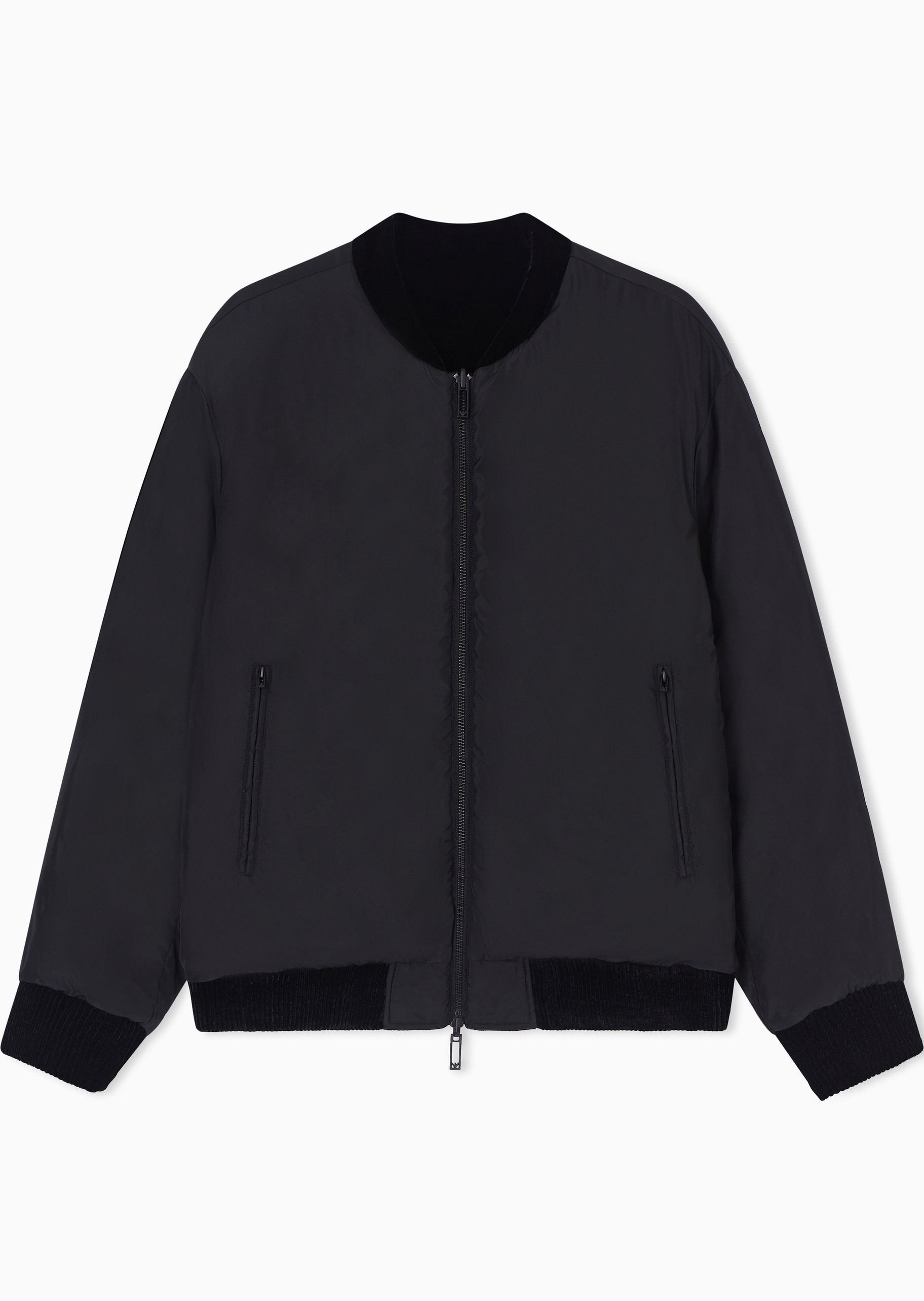 Emporio Armani 男士短款棒球领正反两穿拉链复古羽绒服