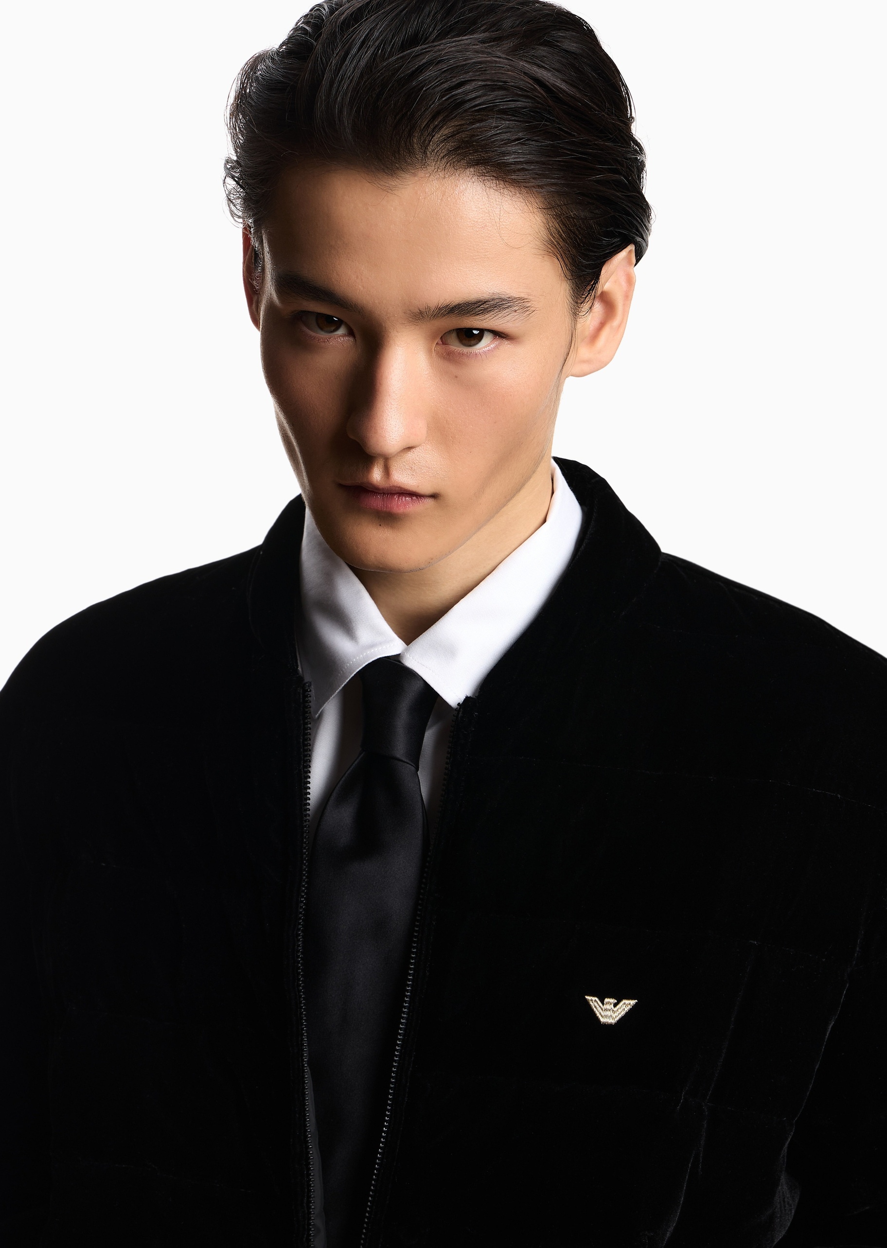 Emporio Armani 男士短款棒球领正反两穿拉链复古羽绒服