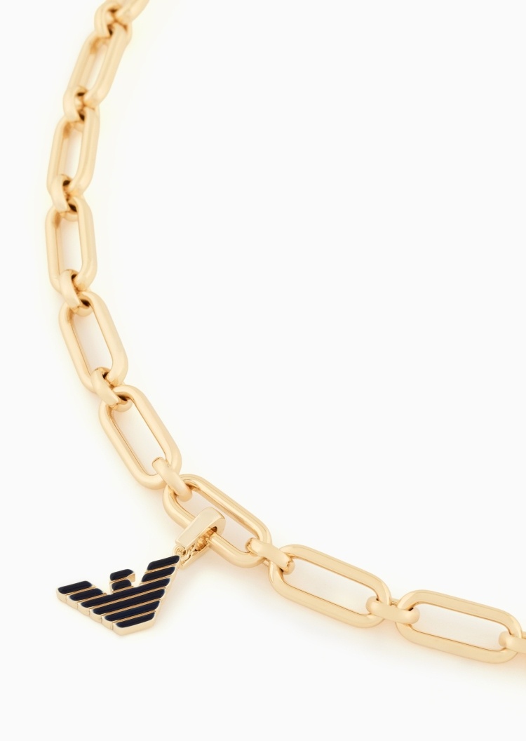 Emporio Armani 女士经典波状鹰标复古金色时尚吊坠