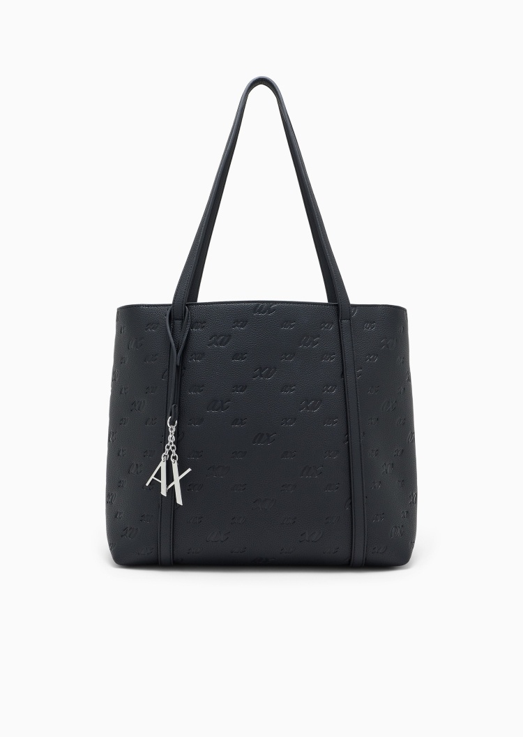 ARMANI EXCHANGE 女士拉链压纹商务通勤手提单肩托特包
