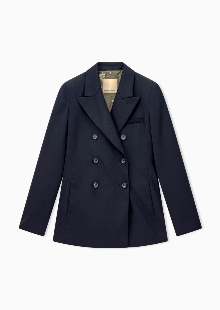 Emporio Armani 女士羊毛混纺戗驳领商务正装西服西装外套