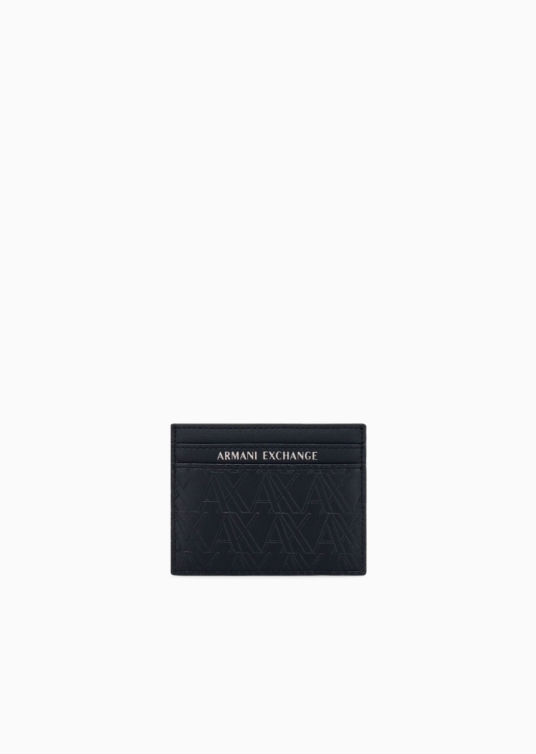 ARMANI EXCHANGE 男士扁平方形多卡位正反两用压花手拿卡夹