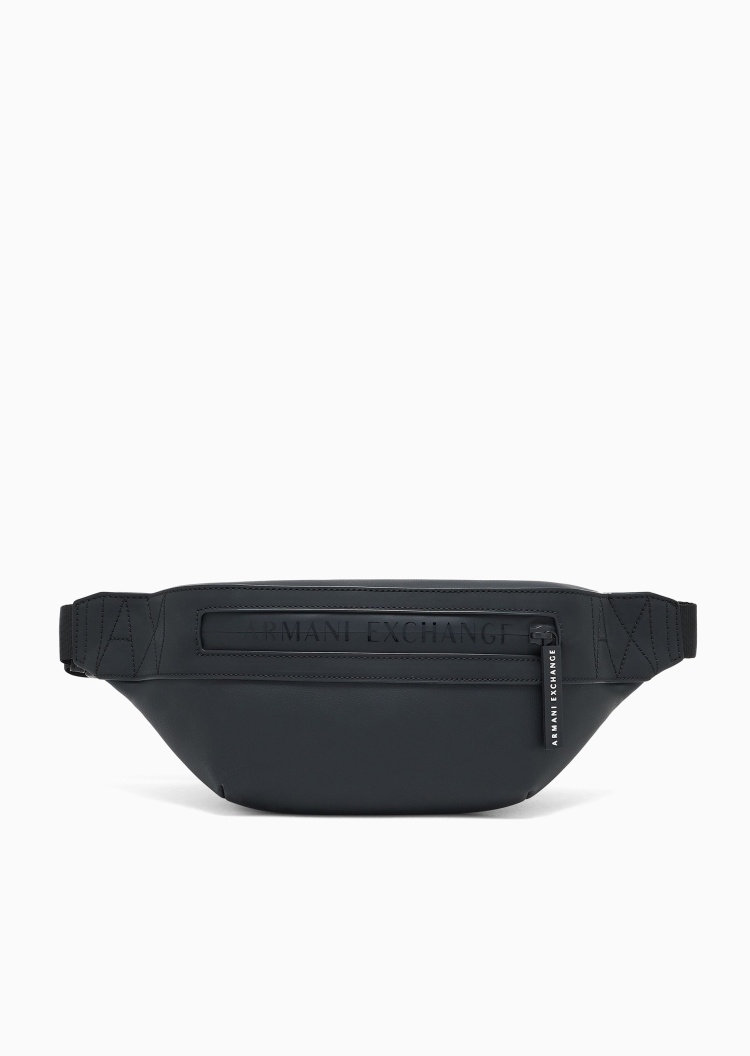 ARMANI EXCHANGE 男士拉链插扣可调节袢带通勤斜挎腰包