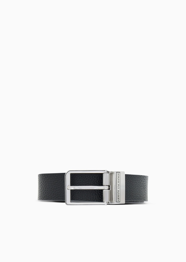 ARMANI EXCHANGE 男士牛皮革双面两用商务针扣腰带