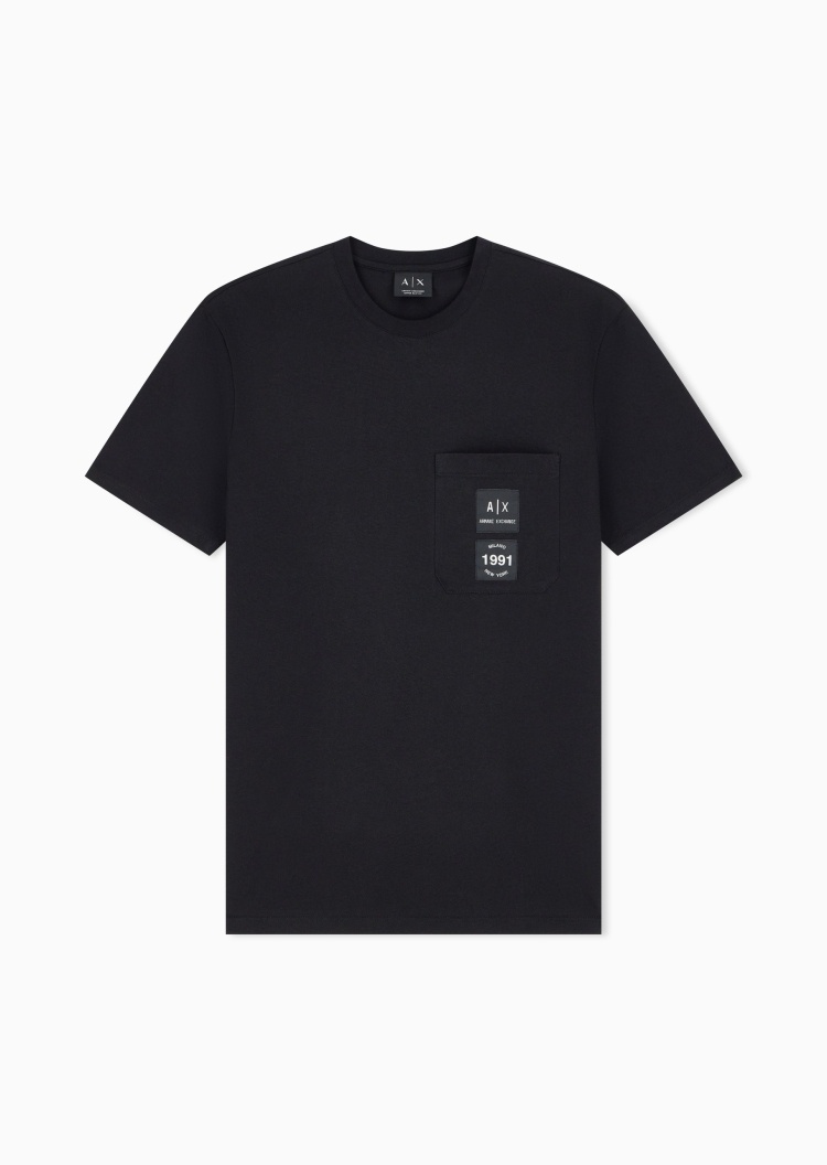 ARMANI EXCHANGE 男士纯棉合身短袖圆领休闲针织T恤