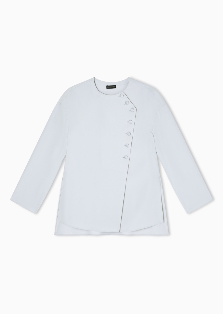 Emporio Armani 女士圆领长袖商务休闲通勤衬衫上衣