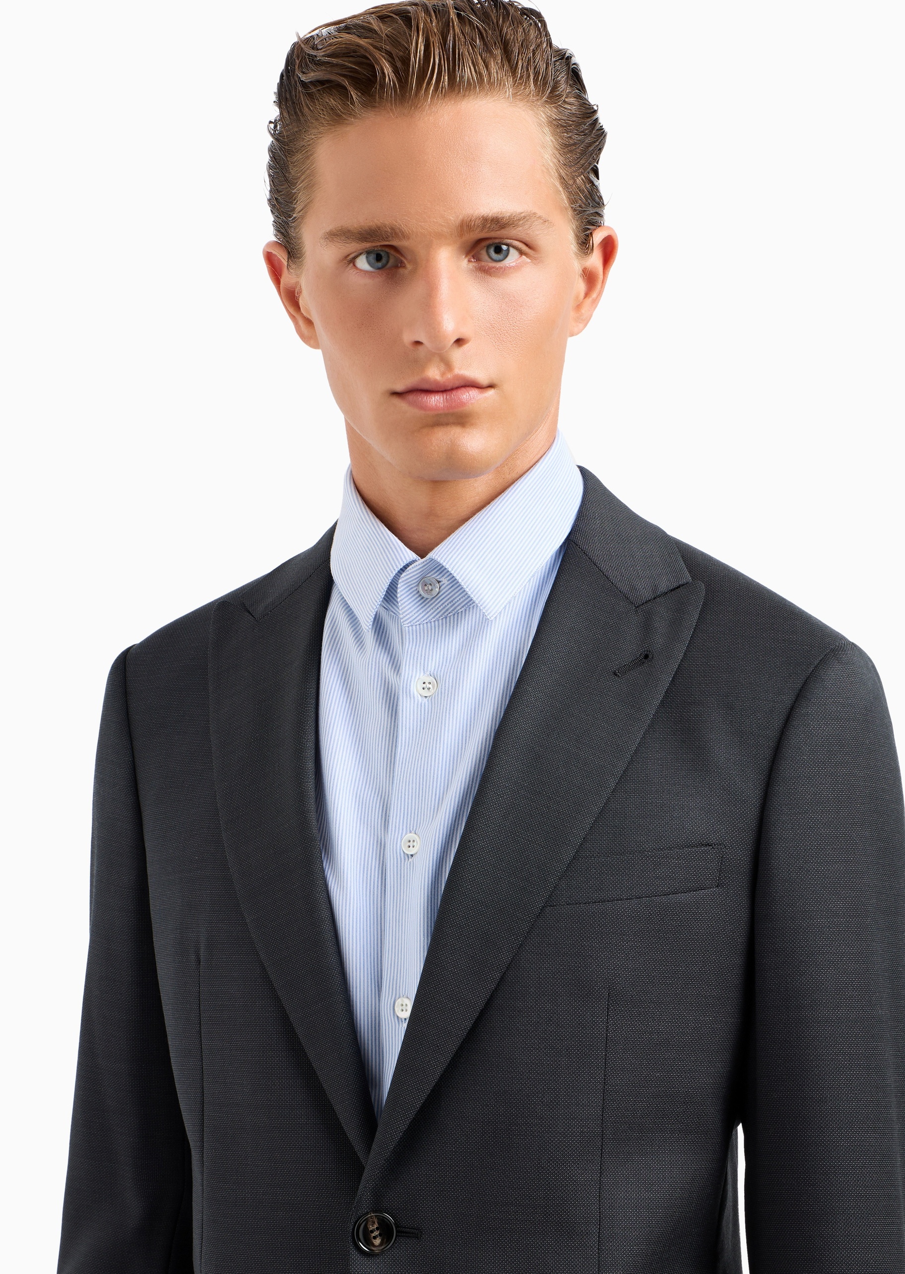 Giorgio Armani 男士全绵羊毛枪驳领外套长裤西装套装