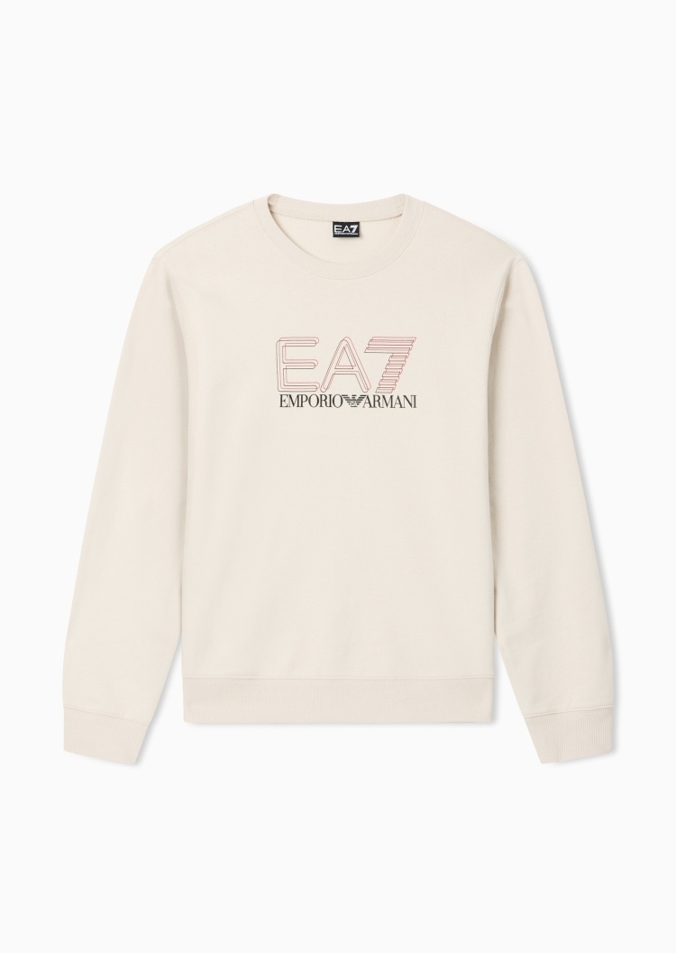 EA7 男士套头圆领印花廓形运动卫衣