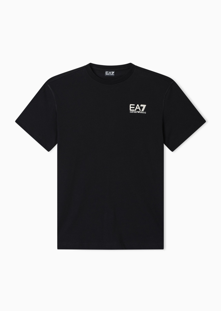 EA7 男士纯棉重磅宽松短袖圆领刺绣印花运动T恤