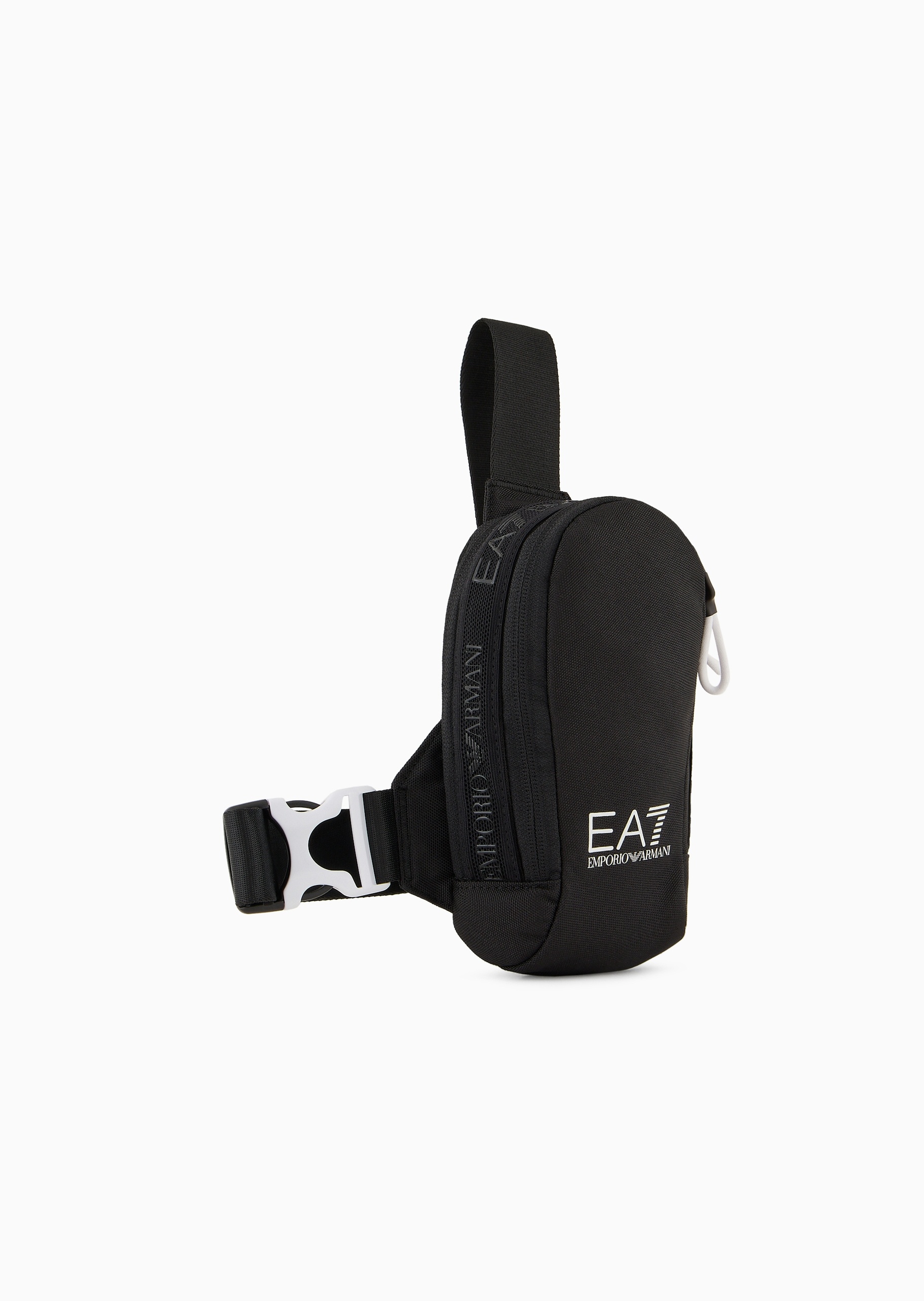 EA7 男士拉链可调节插扣肩带印花健身斜挎包