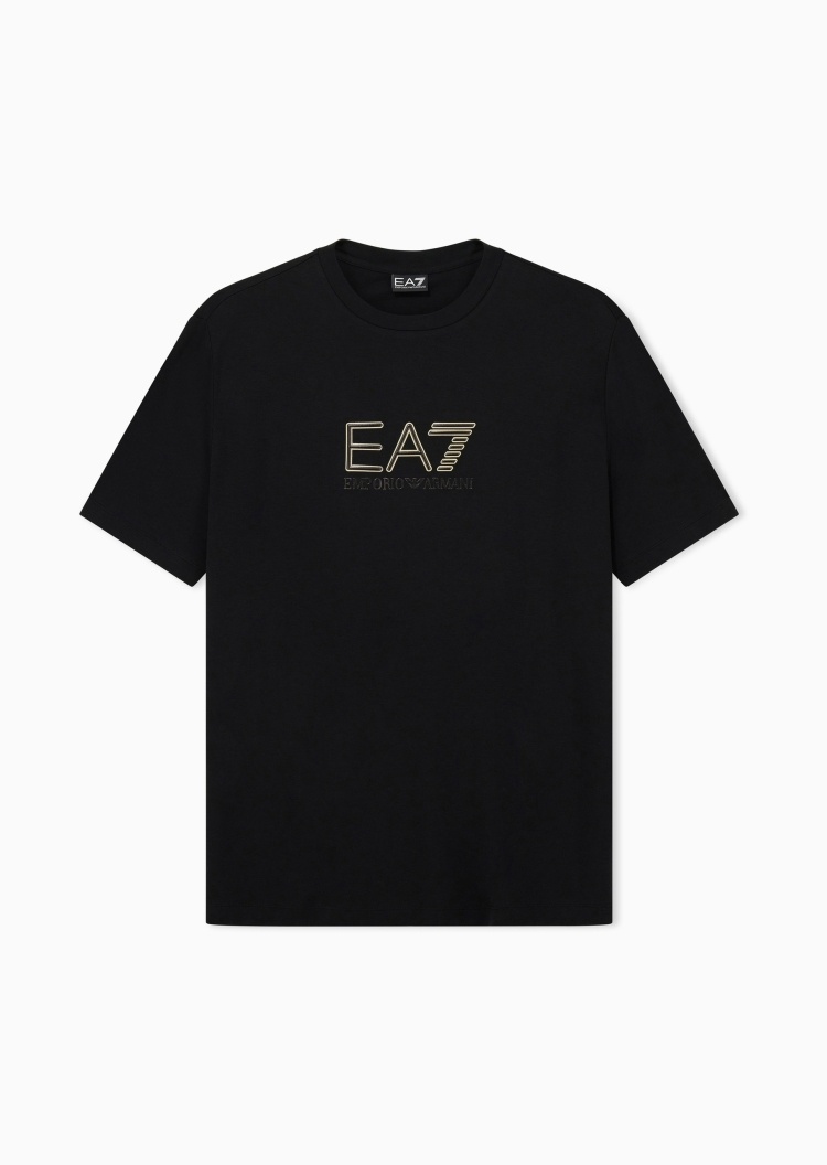EA7 男士微弹合身短袖圆领正肩运动T恤