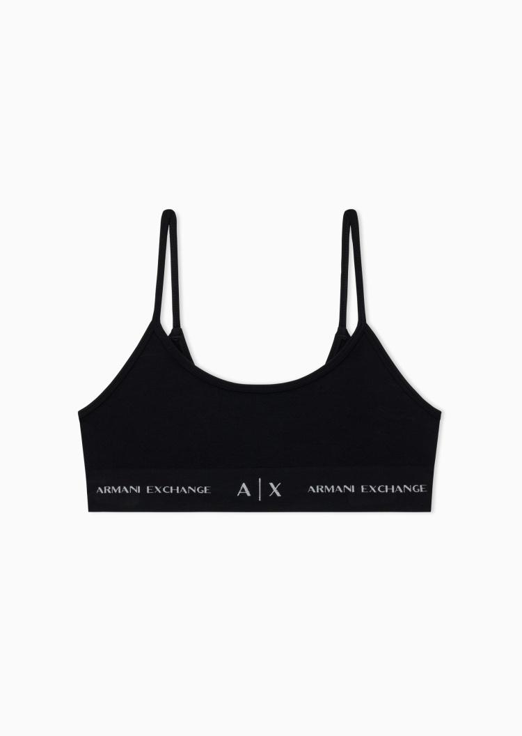 ARMANI EXCHANGE 女士Logo织带细肩带背心式弹力内衣文胸
