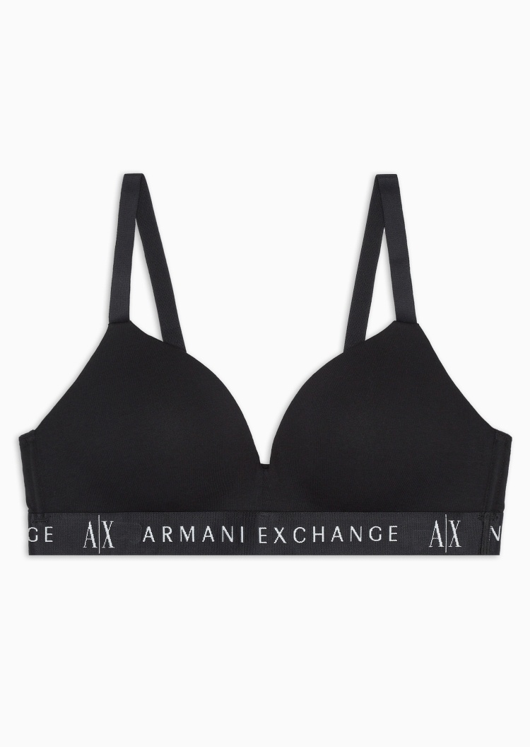 ARMANI EXCHANGE 女士撞色织带细肩带三角杯内衣文胸