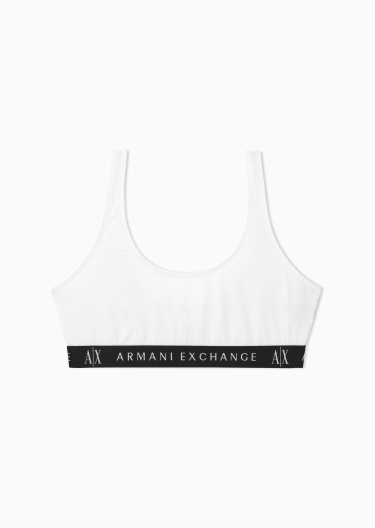 ARMANI EXCHANGE 女士织带弹力U领背心式运动内衣文胸