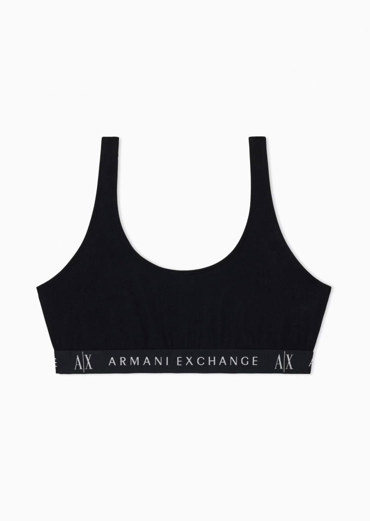 ARMANI EXCHANGE 女士织带弹力U领背心式运动内衣文胸