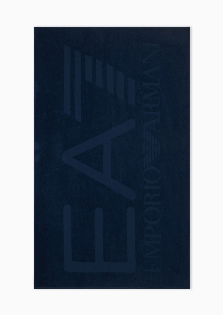 EA7 男女同款纯棉长方形提花纯色沙滩毛巾