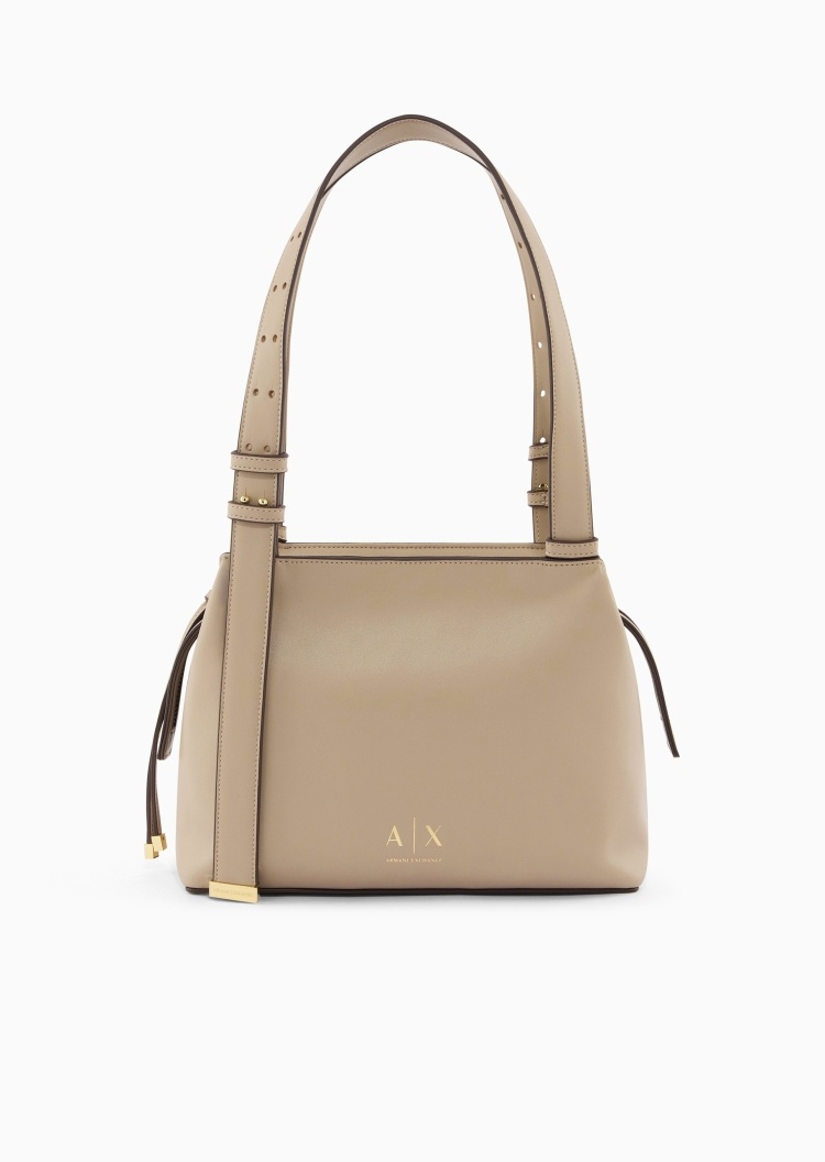 ARMANI EXCHANGE 女士拉链可调节肩带休闲都市单肩托特包