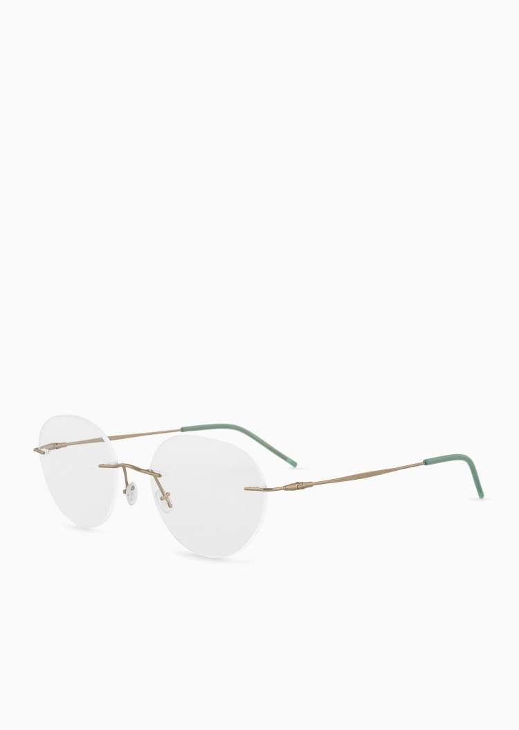 Giorgio Armani 男士圆形无框可配度数优雅光学眼镜