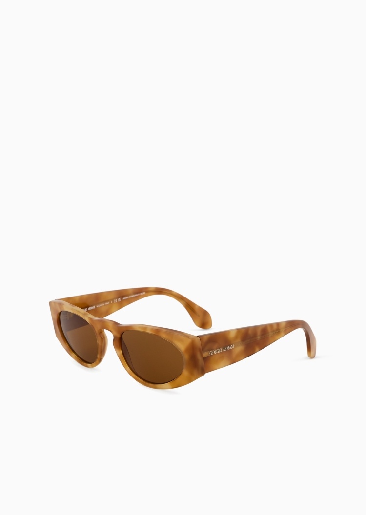 Giorgio Armani 男士矩形斑纹复古潮流遮阳太阳眼镜